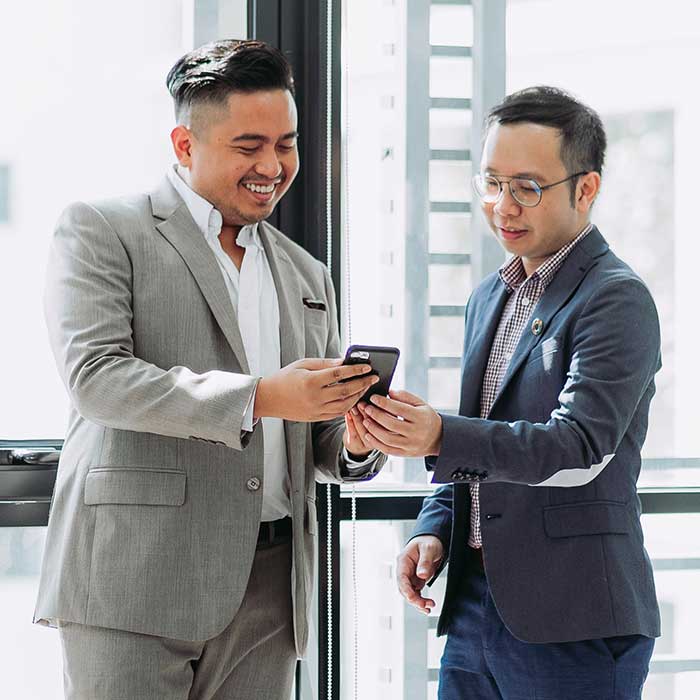 Investment advisors in meeting